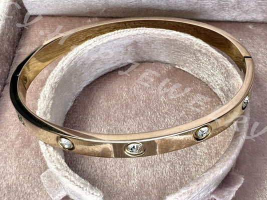 Rose Gold Ten Diamond Metal Bracelet_Jewelry