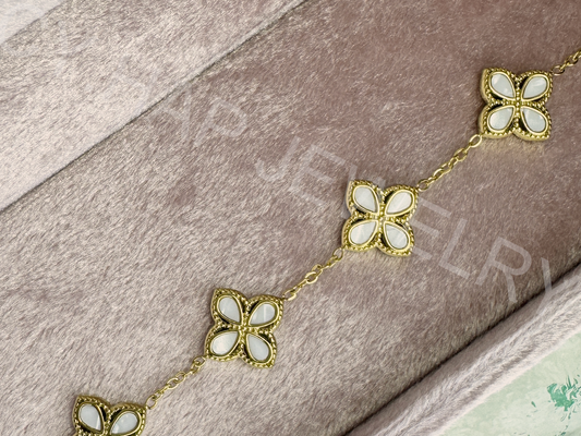 Pearl Shell Four-Leaf Clover Light Luxury Bracelet_JEWELRY